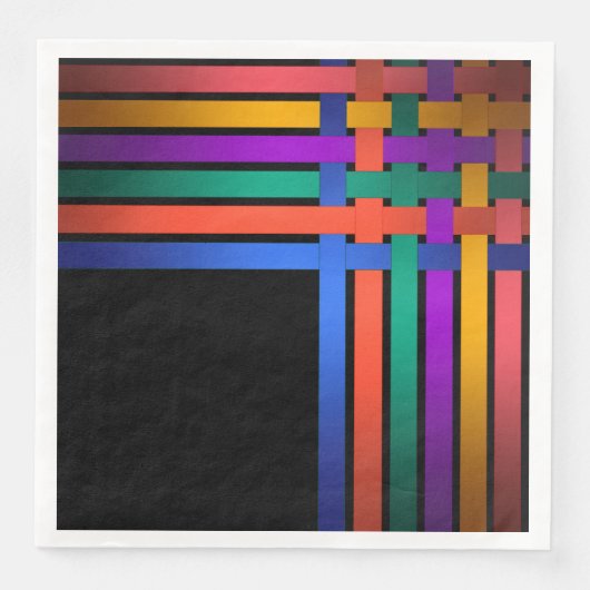 シルクのリボン線の黒い背景パターン明るい (正面)