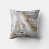 シルクの外観に白とライトブルーのシルキーの花 クッション (裏面)