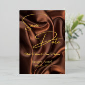 シルクの経年表を残す 箔招待状 (立ち正面)