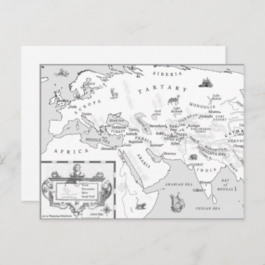 シルクアンドソングの地図はがき ポストカード (正面/裏面)