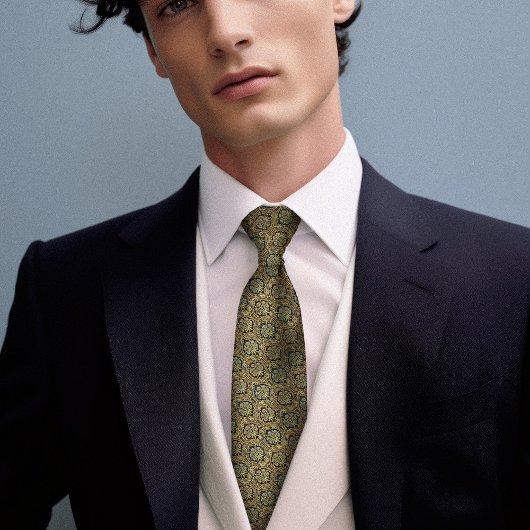 シルクイタリアンプリムローズヴィンテージフローラメンズ ネクタイ