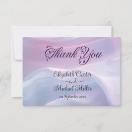 シルクウィスパーズ：夢のパステルウェーブピンクブルー サンキューカード