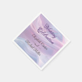 シルクウィスパーズ：夢のパステルウェーブピンクブルー スタンダードカクテルナプキン (角)