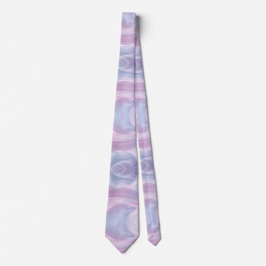 シルクウィスパーズ：夢のパステルウェーブピンクブルー ネクタイ (正面)