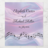 シルクウィスパーズ：夢のパステルウェーブピンクブルー ワインラベル (シングルラベル)