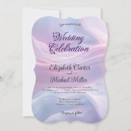 シルクウィスパーズ：夢のパステルウェーブピンクブルー 招待状