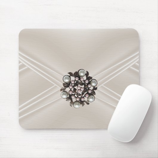 シルクエレガントベージュパールジュエル財宝 マウスパッド (マウス)