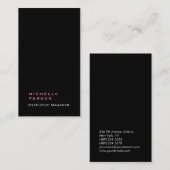 シルクエレガントユニークモダン黒平野 名刺 (正面/裏面)