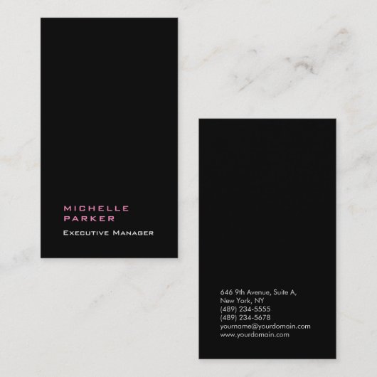 シルクエレガントユニークモダン黒平野 名刺 (正面/裏面)