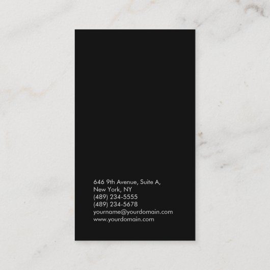 シルクエレガントユニークモダン黒平野 名刺 (裏面)