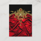 シルクエレガントルビーレッドジェム金ゴールドブラック 名刺 (裏面)