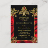 シルクエレガントルビーレッドジェム金ゴールドブラック 名刺 (正面)