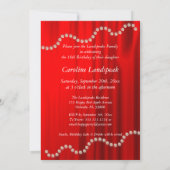 シルクエレガント、ホワイトパール、レースと金ゴールドスウィート16 招待状 (裏面)