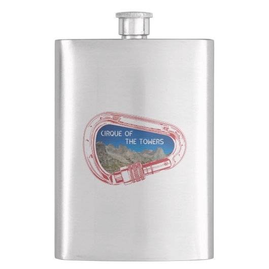 シルクオブザタワーズカラビナー登山 フラスク (正面)