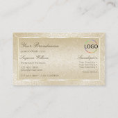 シルククリームスネークパターン（モノグラムとロゴ） 名刺 (裏面)