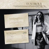 シルククリームスネークパターン（モノグラムとロゴ） 名刺