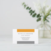 シルクグレイモダンオレンジプロフェッショナルミニマリスト 名刺 (スタンド正面)