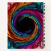 シルクサテン数々の色ピンク紫ブルーを渦巻く ノートブック (裏面)