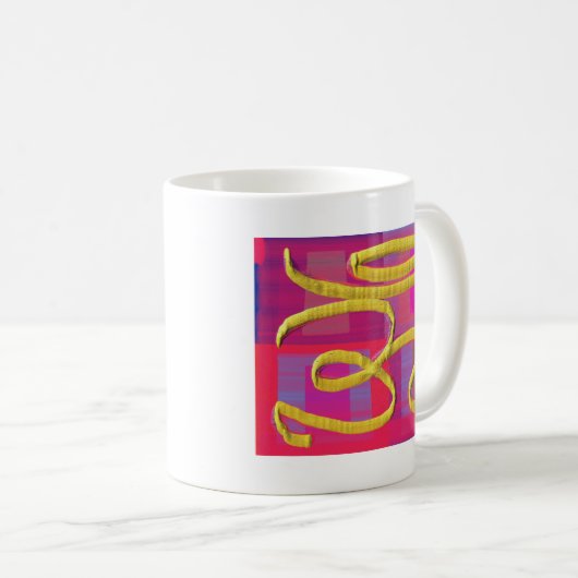 シルクスクリーンのOmの治療の印 コーヒーマグカップ (正面右)