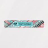 シルクストライプスのジオメトリック – カスタムスキニー長方形 ラベル (デザイン1)