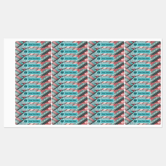 シルクストライプスのジオメトリック – カスタムスキニー長方形 ラベル (シート)