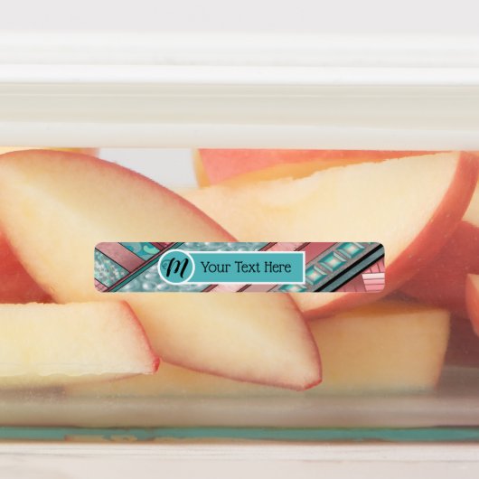 シルクストライプスのジオメトリック – カスタムスキニー長方形 ラベル (貼付)