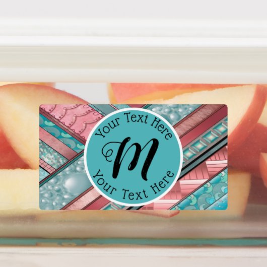 シルクストライプスのジオメトリック – カスタム長方形 ラベル (貼付)