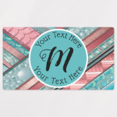 シルクストライプスのジオメトリック – カスタム長方形 ラベル (デザイン2)