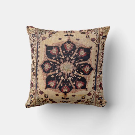 シルクタブリズアゼルバイジャンノースウェストペルシャ絨毯プリント クッション (裏面)