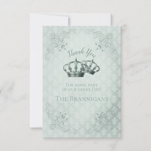 シルクダマスク – 結婚式招待状サンキューカード 出欠カード (正面)