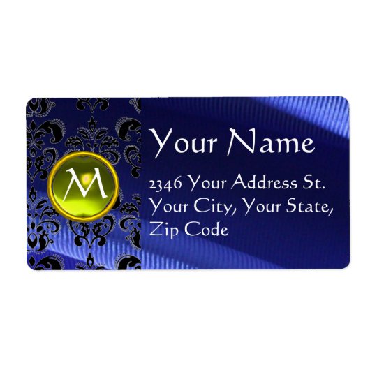 シルクダマスコジェムイエローエレクトリックブルー ラベル (正面)