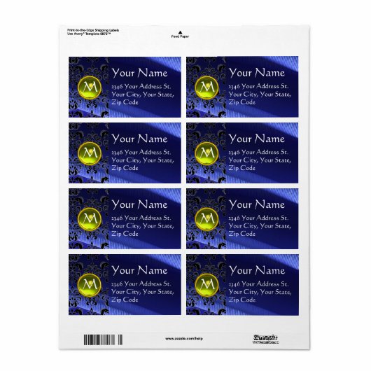 シルクダマスコジェムイエローエレクトリックブルー ラベル (フルシート)