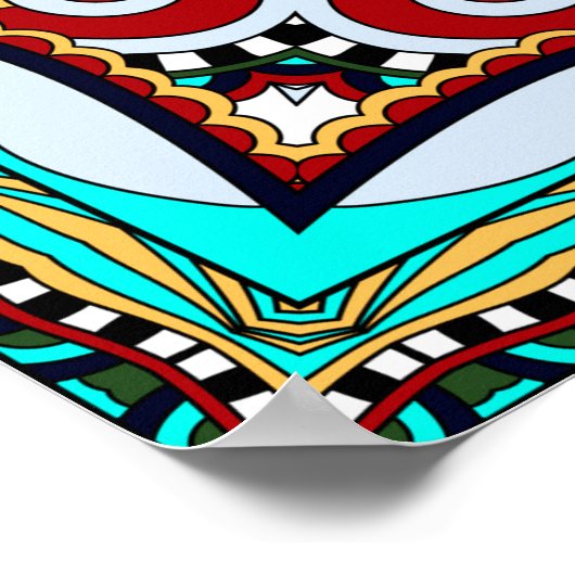 シルクネックスカーフまたはカーチーフスクエアパターンデザイン ポスター (角)