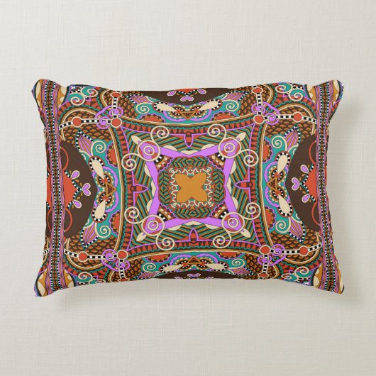 シルクネックスカーフまたはカーチ形の角型デザイン  アクセントクッション (正面)