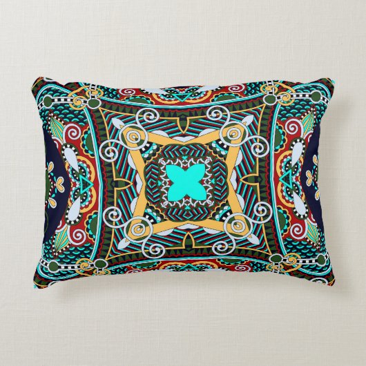 シルクネックスカーフまたはカーチ形の角型デザイン  アクセントクッション (正面)