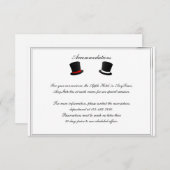 シルクハットおよびちょうネクタイの陽気な結婚式の挿入物 エンクロージャーカード (正面/裏面)