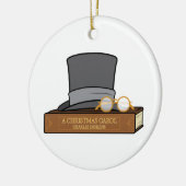 シルクハットとのクリスマスキャロル セラミックオーナメント (左)