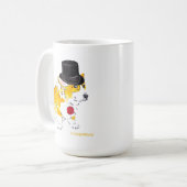 シルクハットのコーギーのマグ コーヒーマグカップ (正面左)