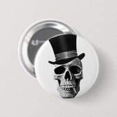 シルクハットのスカル 缶バッジ (正面&裏面)