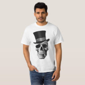 シルクハットのスカル Tシャツ (正面フル)