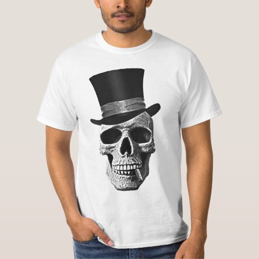 シルクハットのスカル Tシャツ (正面)