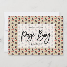 シルクハット私のページの男の子の提案カードです サンキューカード