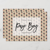 シルクハット私のページの男の子の提案カードです サンキューカード (正面/裏面)