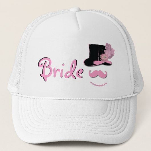 シルクハット、髭、真珠、羽が付いている花嫁の帽子 キャップ (正面)