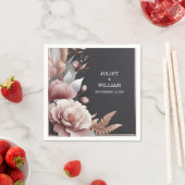 シルクピンクボホピーニーガーデンダスティーバラ結婚ズ スタンダードカクテルナプキン (インサイチュ)