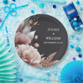 シルクピンクボホピーニーガーデンダスティーバラ結婚ズ ペーパープレート (パーティー)