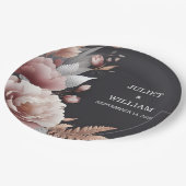 シルクピンクボホピーニーガーデンダスティーバラ結婚ズ ペーパープレート (アングル)