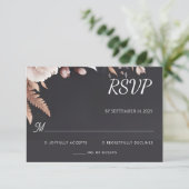 シルクピンクボホピーニーガーデンダスティーバラ結婚ズ 出欠カード (スタンド正面)