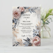 シルクピンクボホピーニーガーデンダスティーバラ結婚ズ 招待状 (スタンド正面)