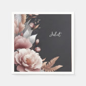 シルクピンクボホピーニーダスティバラブライダルシャワー スタンダードカクテルナプキン (正面)